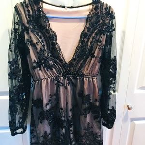 Sequined Black Romper